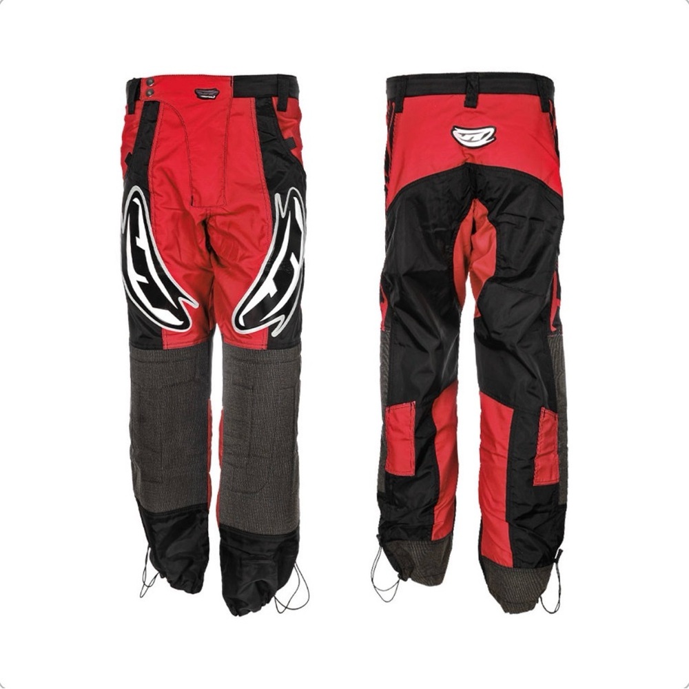 Original JT PAINTBALL Red Black White Padded Knee Heavy Duty Pant 28 XS Vintage